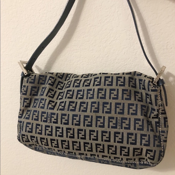 FENDI Zucchini Baguette Navy vintage bag - Picture 6 of 12